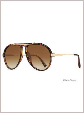 Retro Oversized 70s Aviator Sunglasses Plastic Frame UV400 Full Frame Square